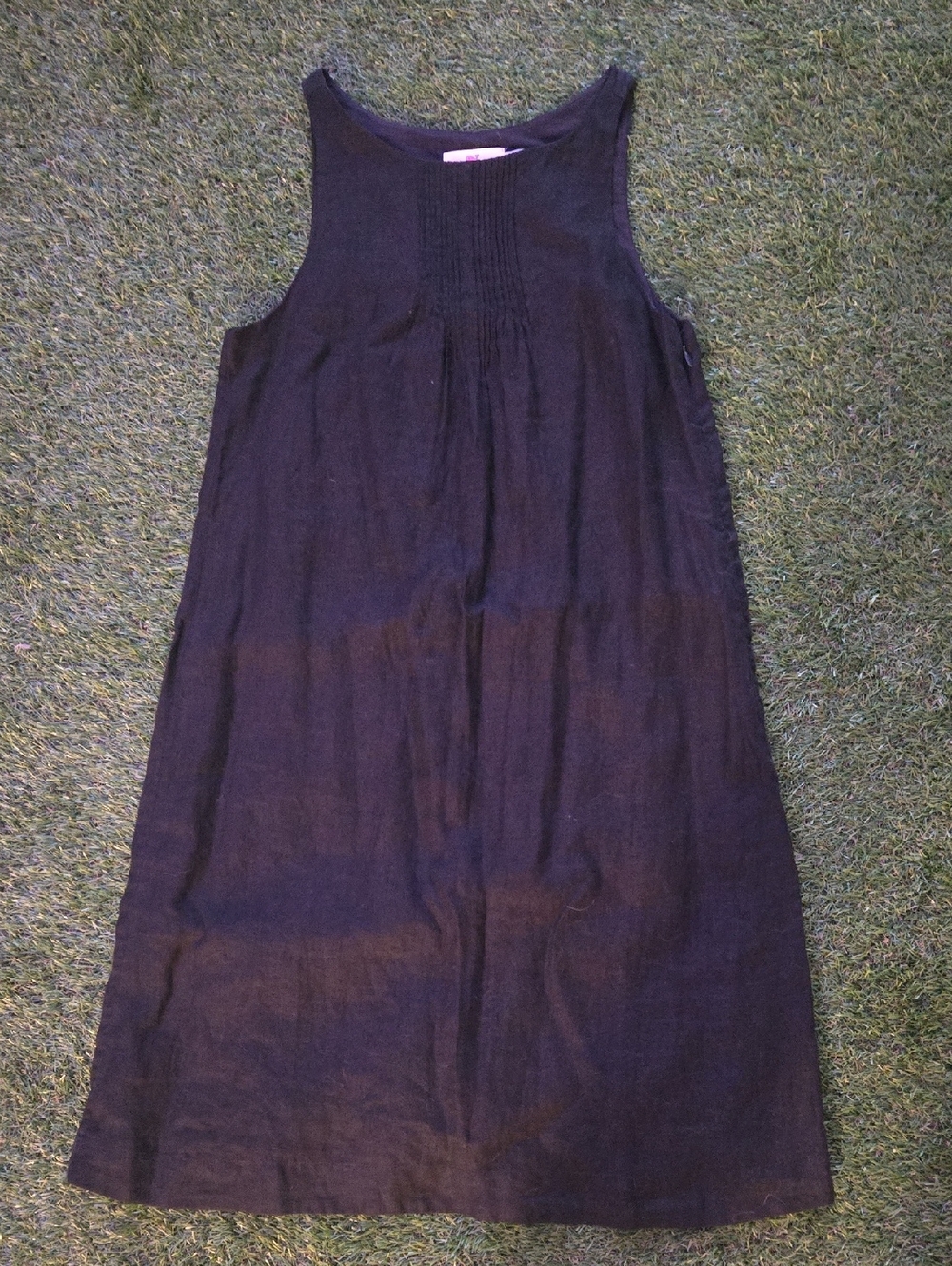 Vineyard Vines Girls Black Sleeveless Pintuck A-Line Dress